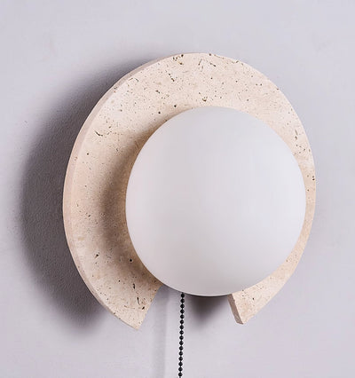 Zamaryra Semi-Circular Travertine Wall Light
