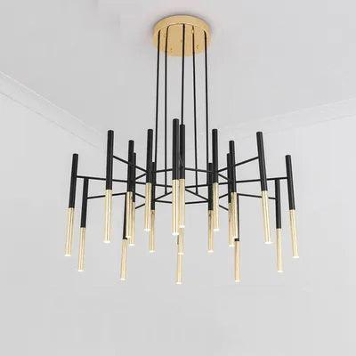 Arixon Chandelier Modern Rods Black Gold