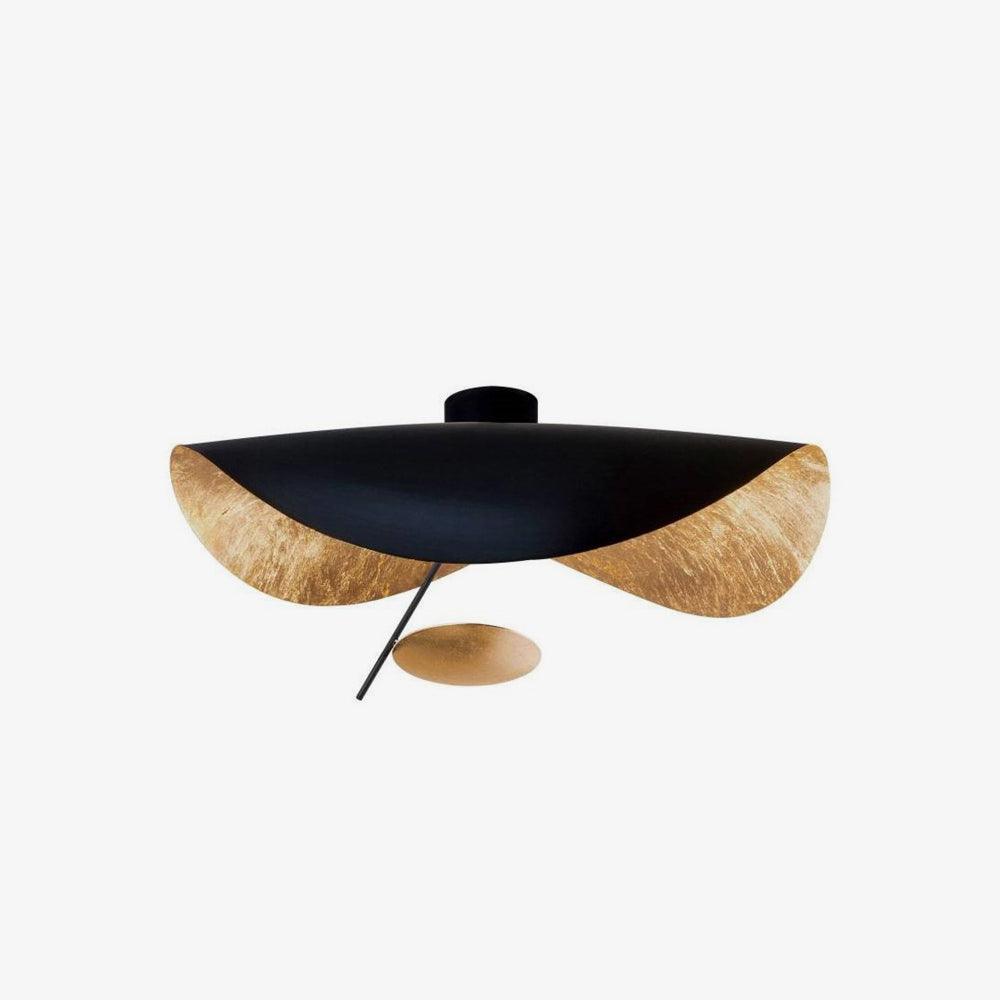 Solenena Ceiling Lamp Curved Shade and Gold Interior