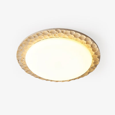 Cascade Travertine Carved Ceiling Light