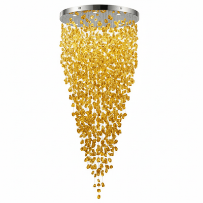 Polychrome Mineral Quartz Cascade Chandelier