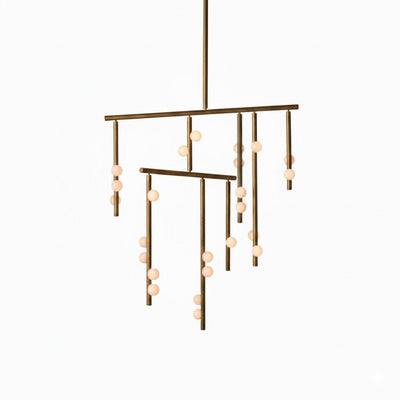Miraview Brass Glass Drop Chandelier