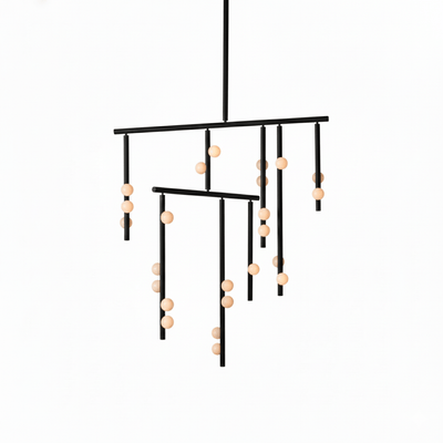 Miraview Brass Glass Drop Chandelier