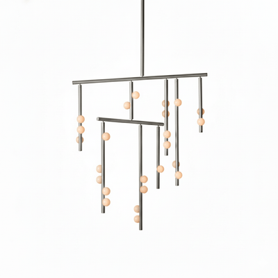 Miraview Brass Glass Drop Chandelier
