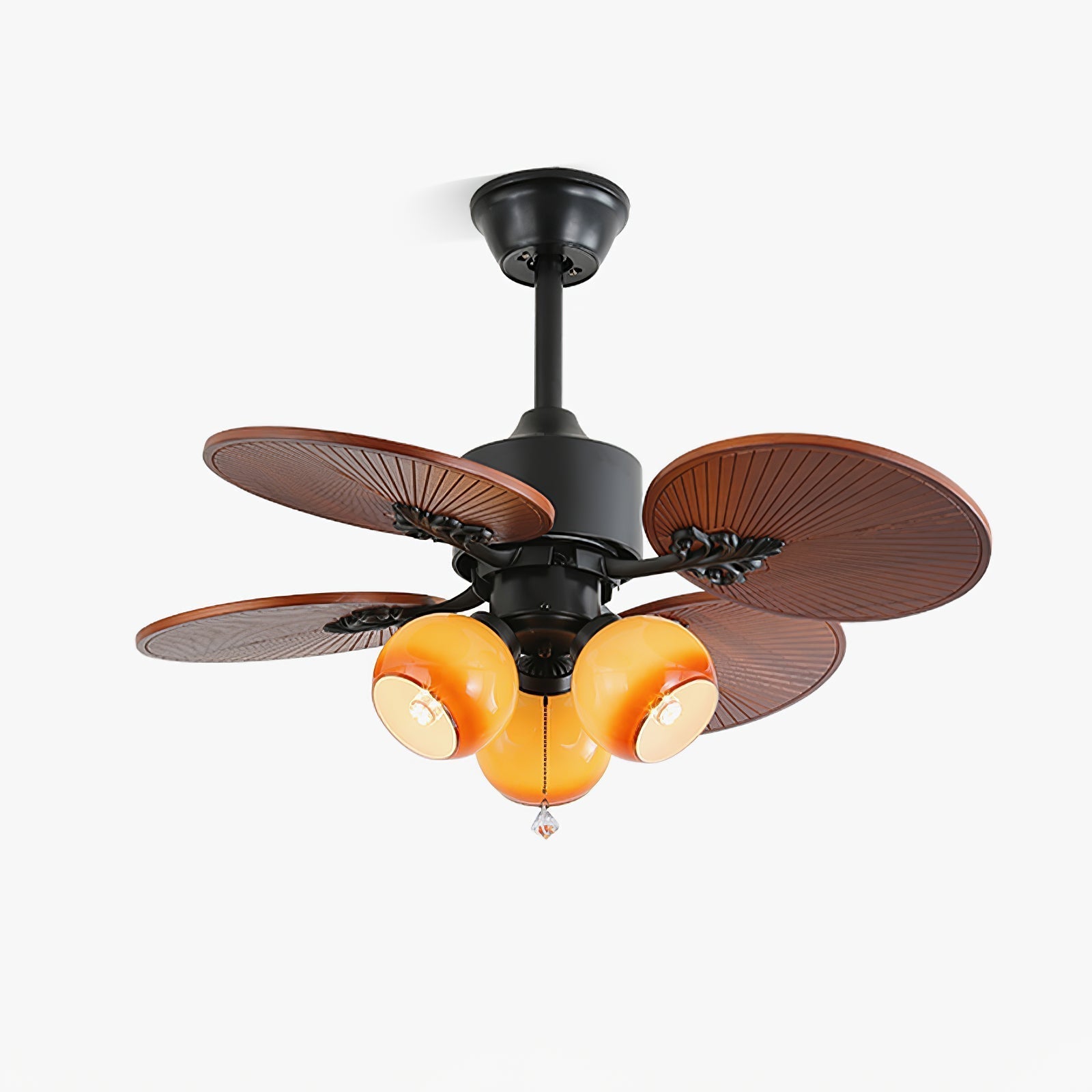 Celiira Tropical Glass Ceiling Fan Light