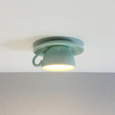 Valentina Modern Coffee Cups Ceramic Flush Ceiling Lighting - Neutral Decor