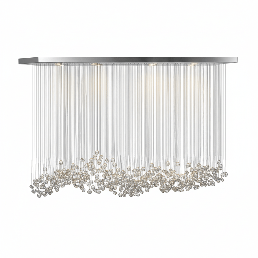 Polychrome Mineral Quartz Cascade Chandelier