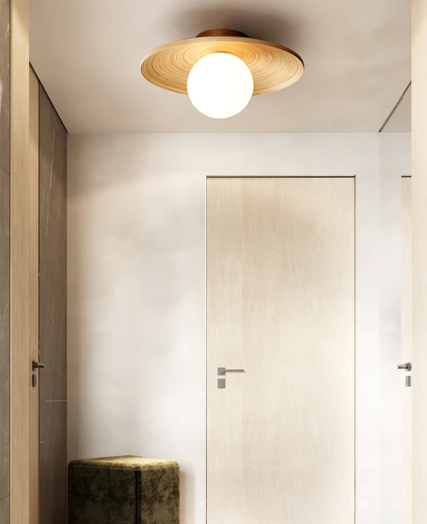 Ivoris Ceiling Light Soluna Wood Orbital