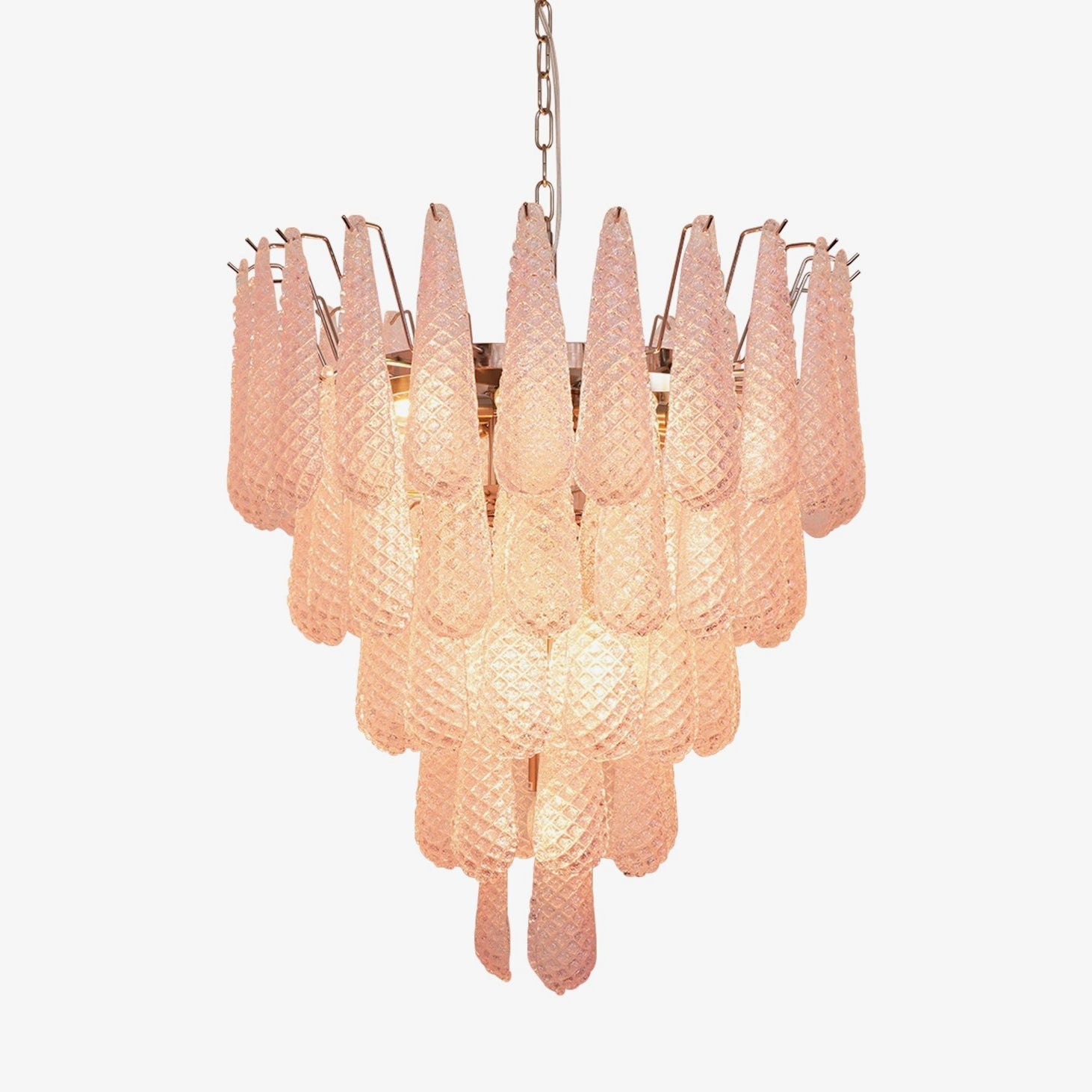 Cirelian Chandelier Pink Dewdrop Cascading Romantic