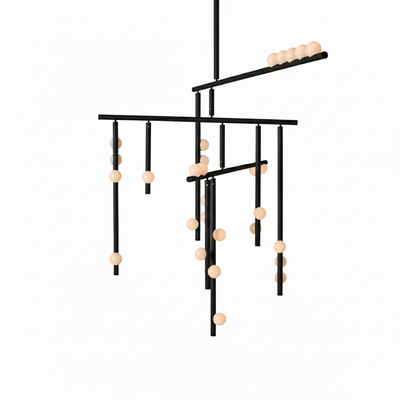 Miraview Brass Glass Drop Chandelier