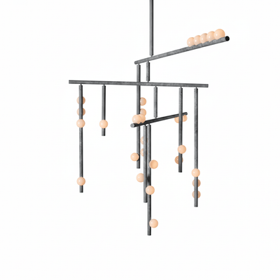 Miraview Brass Glass Drop Chandelier