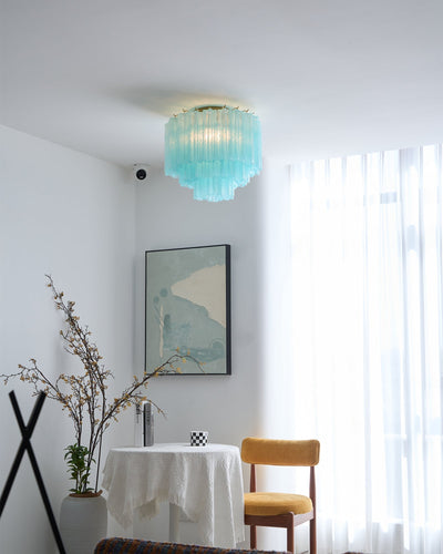 Velelena Ceiling Lamp White Murano Glass Layered Elegant Modern