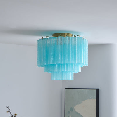 Velelena Ceiling Lamp White Murano Glass Layered Elegant Modern