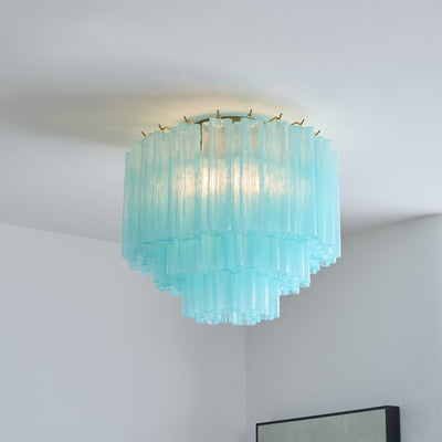 Velelena Ceiling Lamp White Murano Glass Layered Elegant Modern