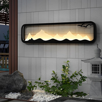 Geneva Rectangular Scenery Iron Outdoor Wall Lamp