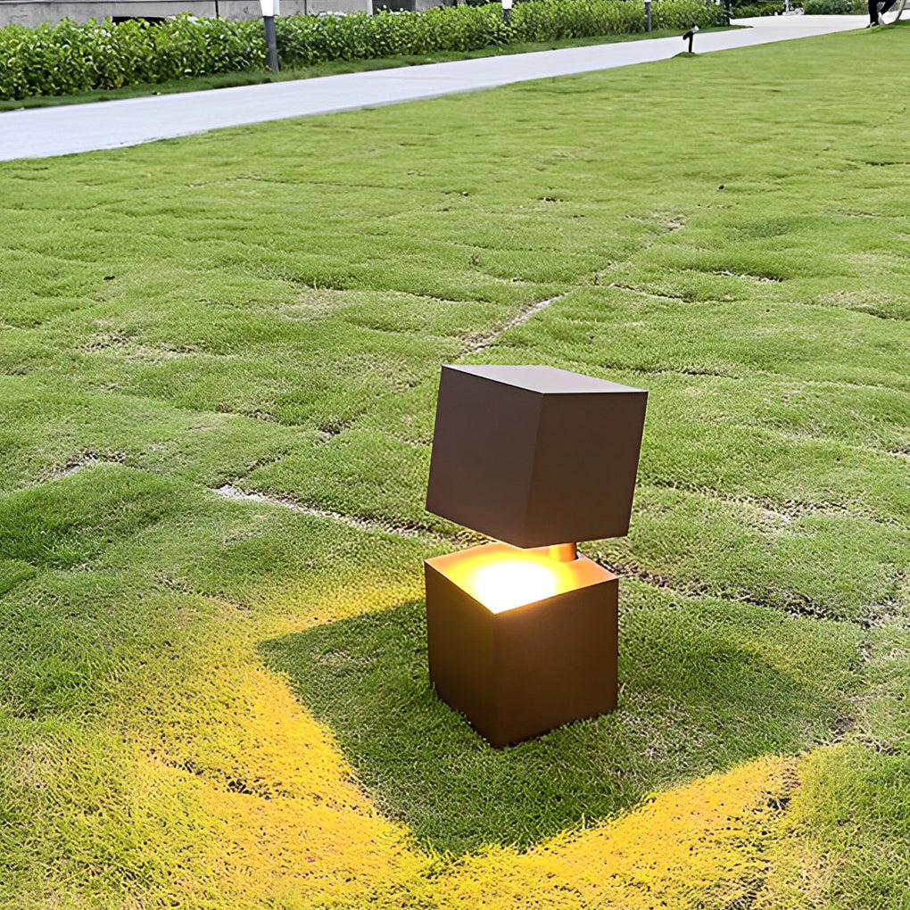 Brooker Modern Geometric Solar Aluminum Outdoor Lawn Light