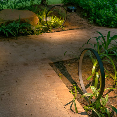 Floyd Elegant Circular Ring Aluminum Outdoor Pathway Light