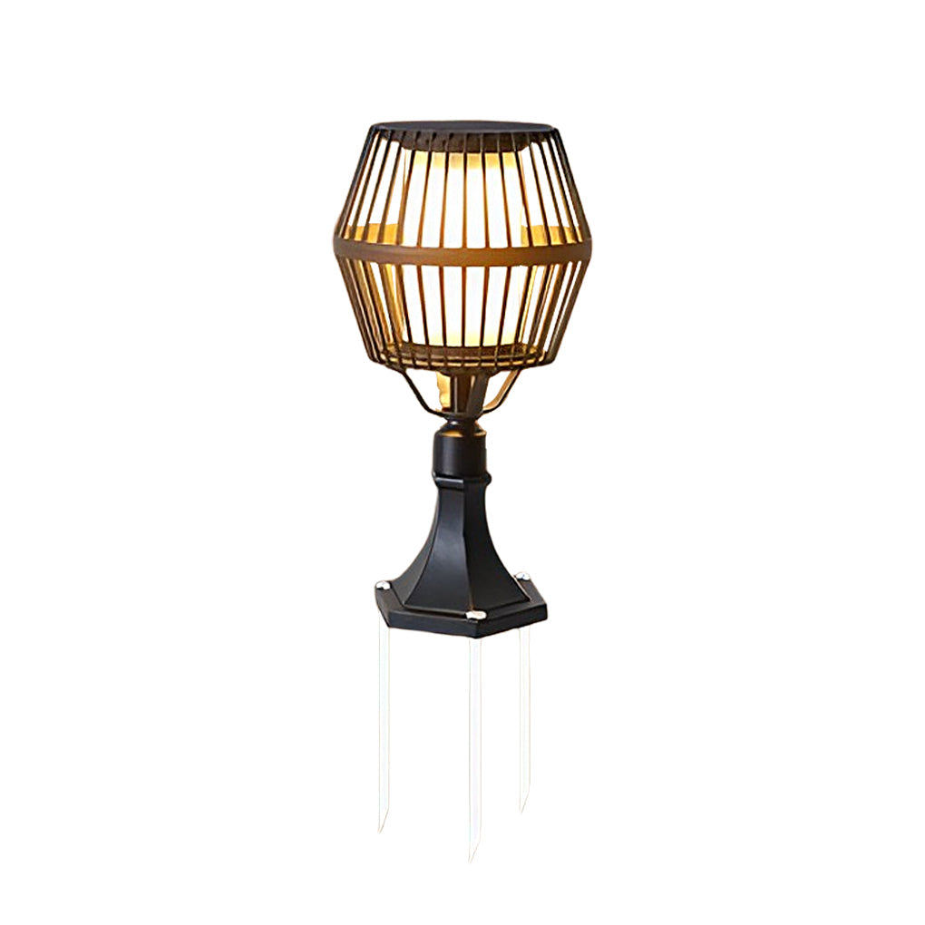 Deirdre Modern Solar Caged Aluminum Outdoor Lanterns