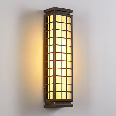 Horace Classic Rectangular Vintage Marble Outdoor Wall Lights