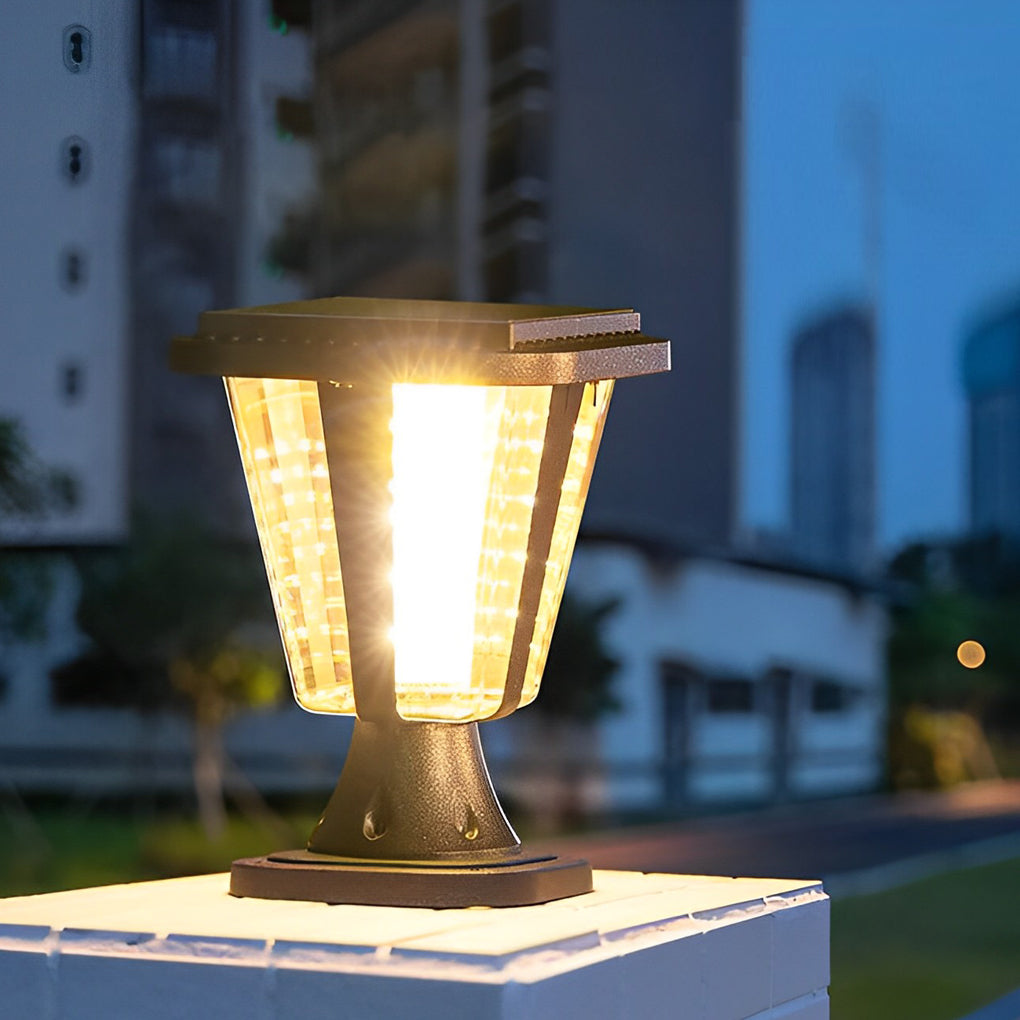 Smll LED Motion Sensor Modern Aluminum Outdoor Post Caps Lights