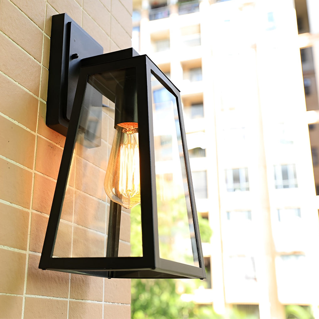 Larissa Trapezoidal LED Vintage Iron Outdoor Wall Light