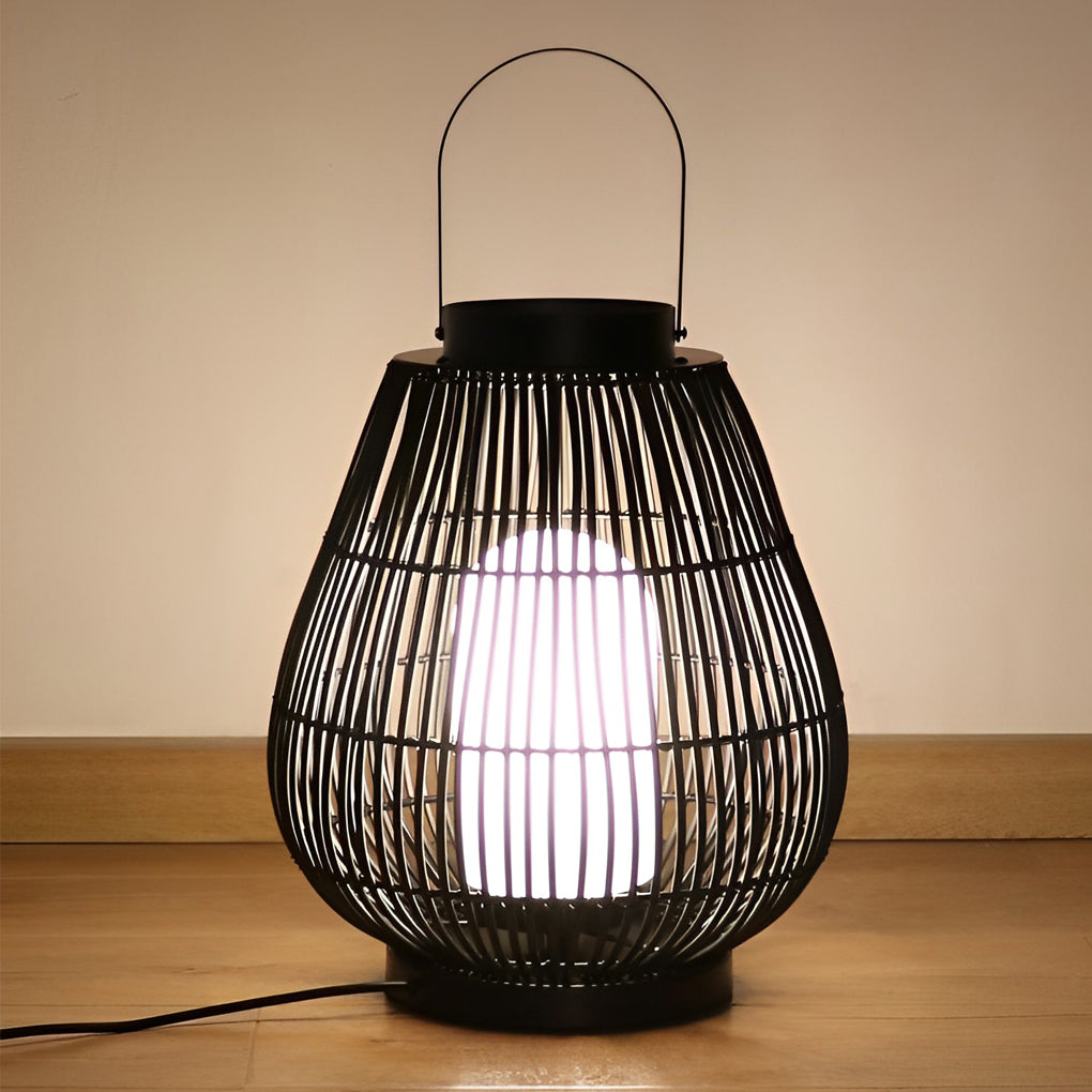 Ramo Portable Modern Woven Iron Outdoor Pillar Light