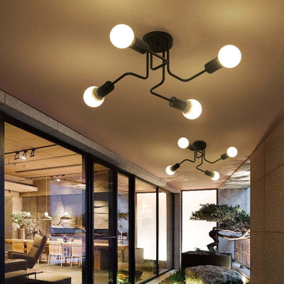 Epoch Modern Minimalist Industrial Flush Mount Ceiling Light - Neutral Decor