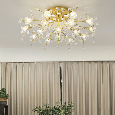Arisha Art Deco Elegant Flower Flush Mount Ceiling Lights - Neutral Decor