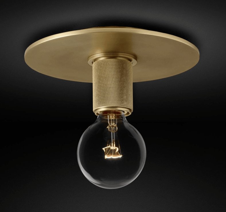 Elthyn Ceiling Lamp Cone Glass Brass Minimalist Industrial
