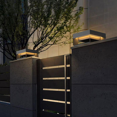 Ray Post Modern Solar Square LED Outdoor Light - Neutral Decor