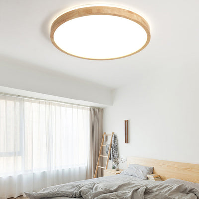 Muto Nordic Acrylic/Wood Flush Mount Ceiling Light Wood - Neutral Decor