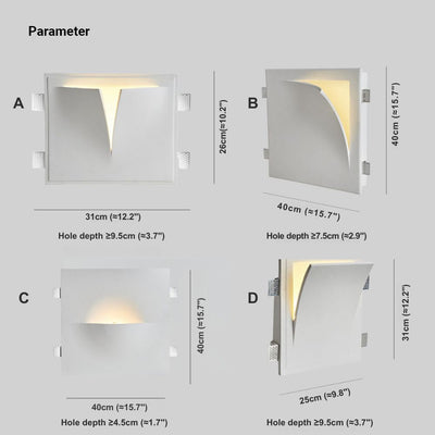 Aria Modern Recessed Plaster LED Wall Lamp - Neutral Decor