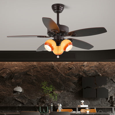 Elvael Classic Wood Glass Ceiling Fan Light
