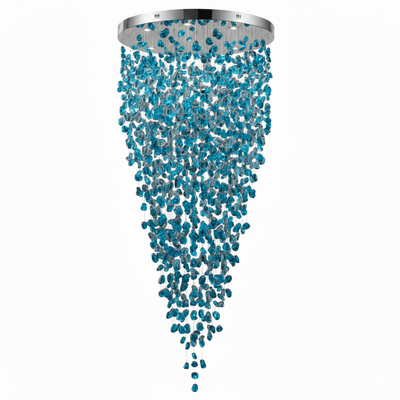 Polychrome Mineral Quartz Cascade Chandelier