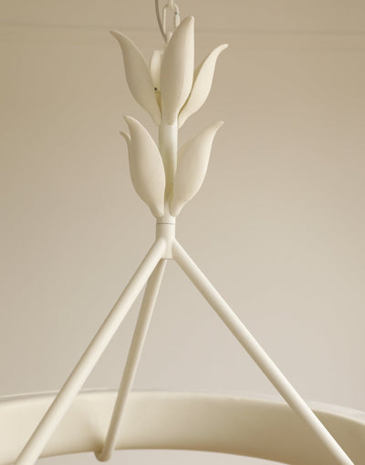 Eixor Chandelier Plaster White Floral Shape Minimalist