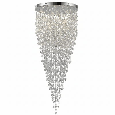 Polychrome Mineral Quartz Cascade Chandelier