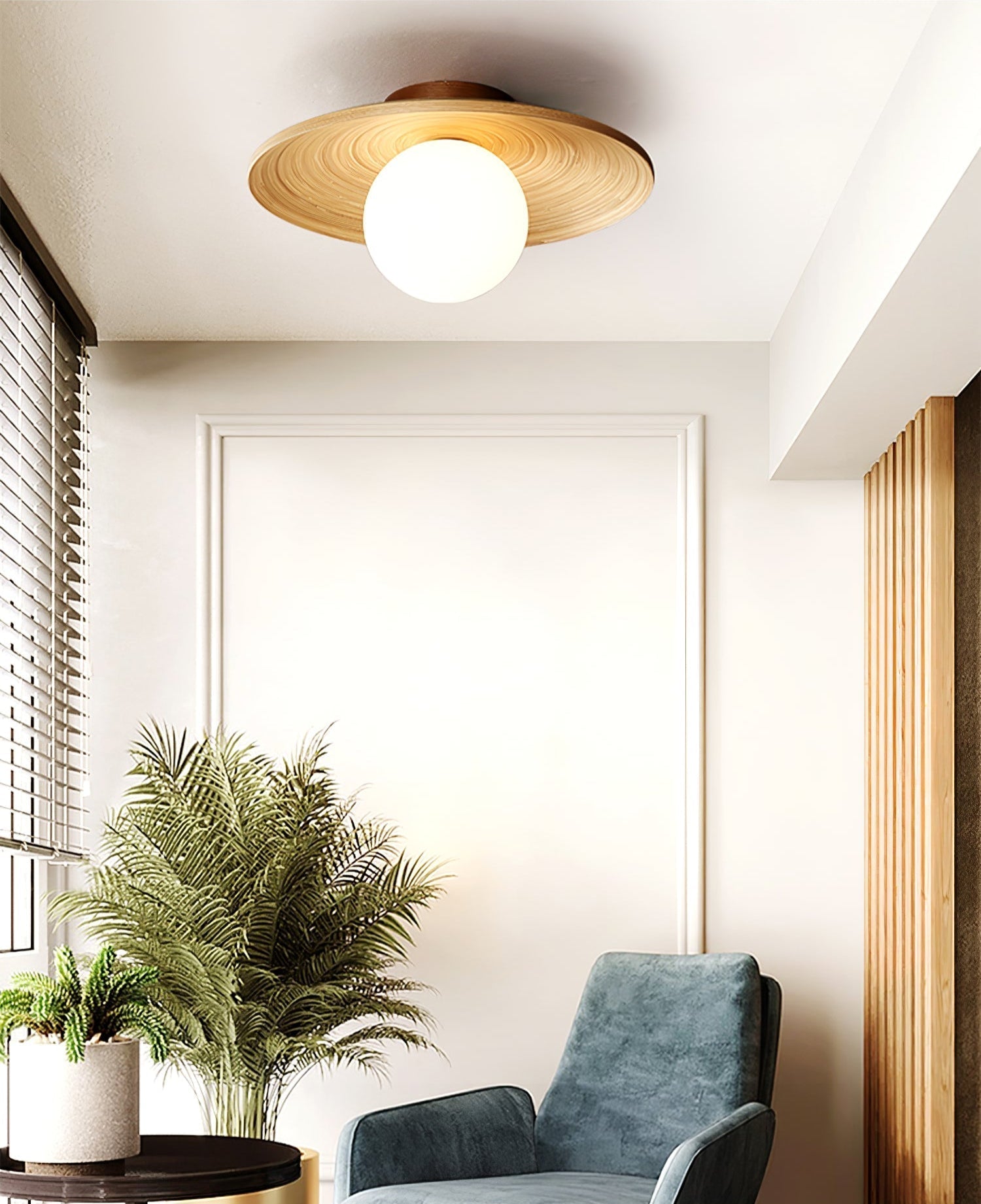 Ivoris Ceiling Light Soluna Wood Orbital