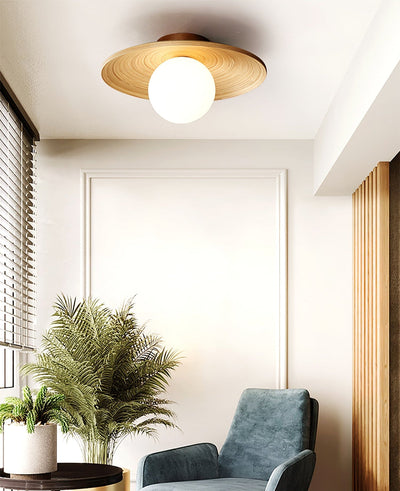 Ivoris Ceiling Light Soluna Wood Orbital