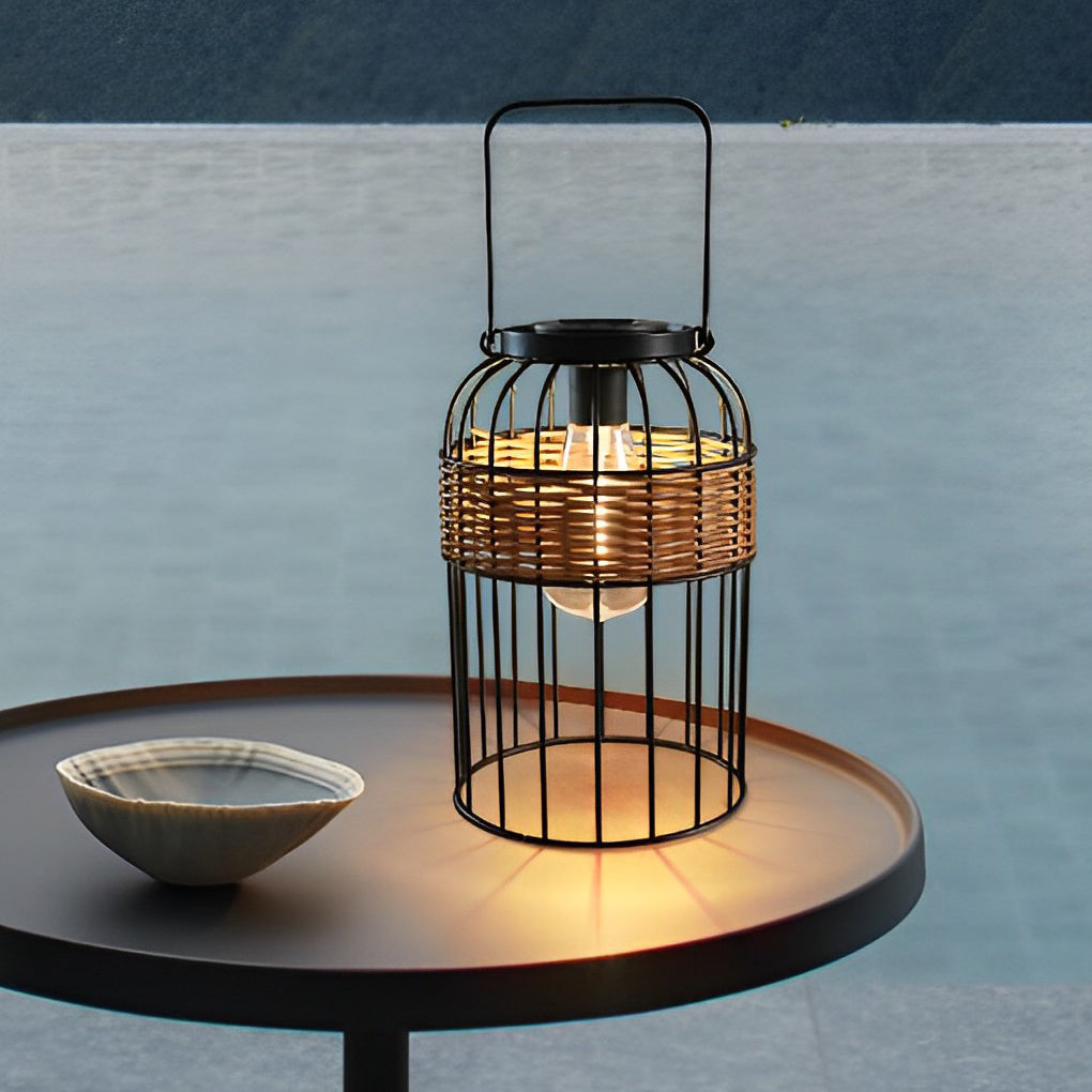 Peg Portable Lantern Solar Night Rattan Outdoor Light