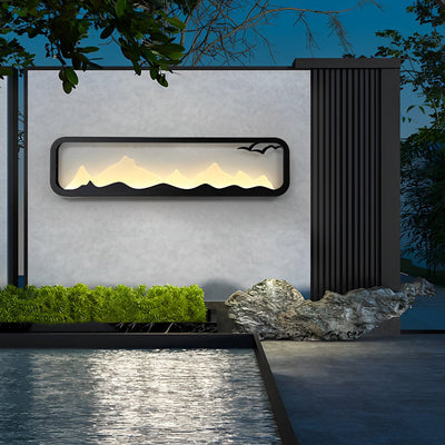 Geneva Rectangular Scenery Iron Outdoor Wall Lamp
