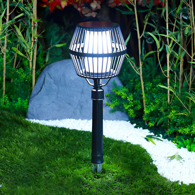 Deirdre Modern Solar Caged Aluminum Outdoor Lanterns