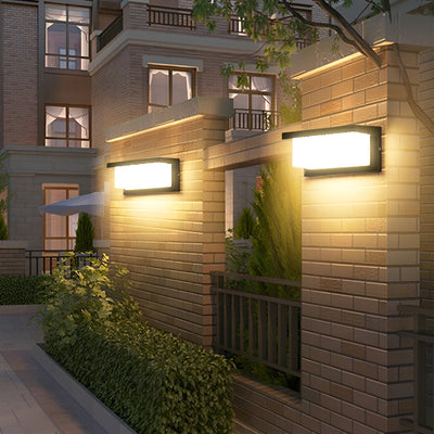 Luke Rectangle Control Induction Modern Aluminum Outdoor Sconces