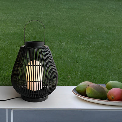 Ramo Portable Modern Woven Iron Outdoor Pillar Light