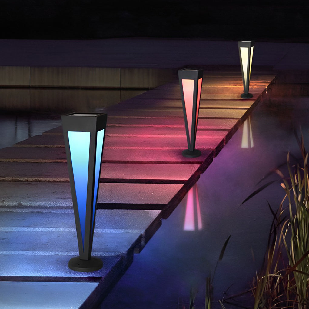 Migh RGB Square Top Conical Aluminum Outdoor Lawn Light