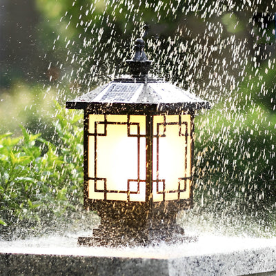 Bertte Retro Grilles LED Aluminum Outdoor Fence Post Lights