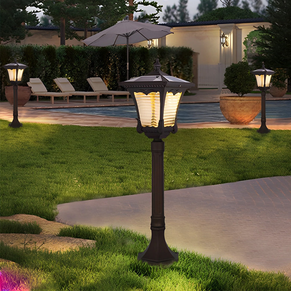 Kayy Ornate Vintage Elegant Aluminum Outdoor Lawn Lamp
