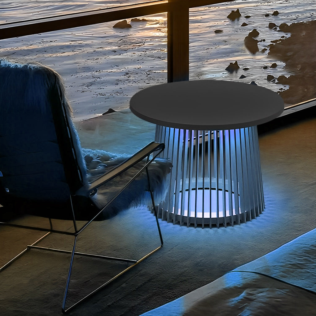 Kin Round Cage RGB Solar Iron Outdoor Table Lanterns