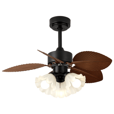 Rosalyn Vintage Wood Ceiling Fan Light