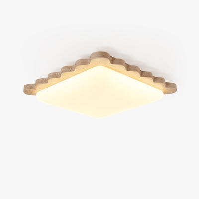 Crestwood Travertine Scallop Edge Ceiling Light