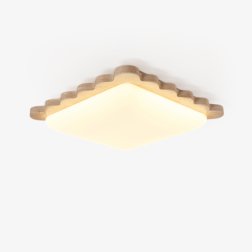 Crestwood Travertine Scallop Edge Ceiling Light